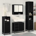 vidaXL Ensemble de mobilier de salle de bain 3 Pièces Chêne noir