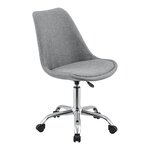 Fauteuil chaise siège de bureau rembourré 5 roulettes rotatif à 360° et réglable en hauteur métal gris clair 03_0004995