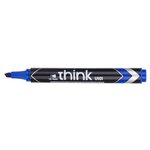 Marqueur Permanent Think pointe biseautée 1 5-5mm bleu séchage rapide peu odorant DELI