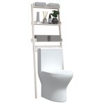 vidaXL Étagère de toilette Blanc 63 5x32x179 cm Bois de pin massif
