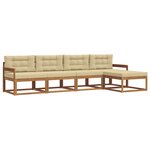 vidaXL Ensemble de canapés d'extérieur 5 Pièces Naturel et Beige