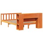vidaXL Lit bibliothèque sans matelas cire marron 120x190cm pin massif