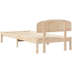 vidaXL Cadre de Lit avec Tête de Lit 90x190 cm en Bois Massif Pin
