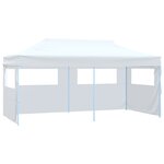 vidaXL Tente de réception pliable avec 4 parois 3x6 m Acier Blanc