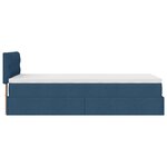 vidaXL Lit ottoman avec matelas bleu 90x200 cm tissu