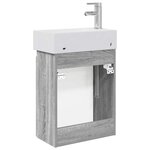 vidaXL Meuble de salle de bain avec robinet Sonoma gris