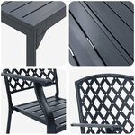 vidaXL Ensemble de salle à manger de jardin ajustable 9 Pièces Acier