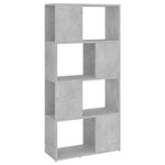 vidaXL Bibliothèque/Séparateur de pièce Gris béton 60x24x124 5 cm