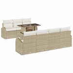 vidaXL Ensemble de canapé de jardin 8 Pièces Beige Poly Rattan