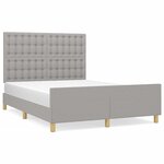 vidaXL Cadre de lit sans matelas gris clair 140x200 cm tissu