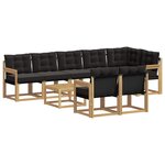 vidaXL Ensemble de canapés d'extérieur 9 pc Blanc et noir