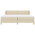 lit à ressort vidaXL avec matelas - Crème - 200x200 cm - Tissu