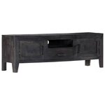 vidaXL Meuble TV Noir 118x30x40 cm Bois de manguier massif