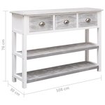 vidaXL Buffet Gris antique 108x30x76 cm Bois de Paulownia massif