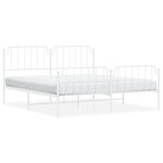 vidaXL Cadre de lit métal sans matelas et pied de lit blanc 183x213 cm