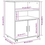 vidaXL Armoire à roulettes chêne artisanal 60x48x81 cm bois ingénierie