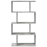 vidaXL Étagère séparatrice de pièce à 4 niveaux gris béton 70x24x129cm