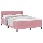 vidaXL Lit à ressorts avec tête de lit Rose 190 x 140 cm Velours