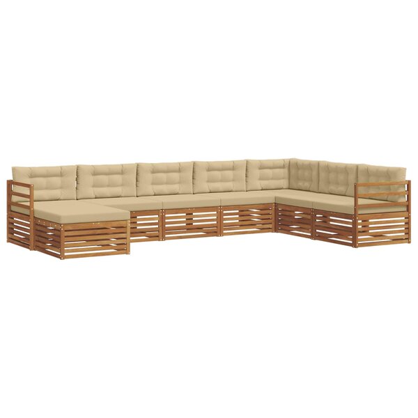 vidaXL Ensemble de canapés d'extérieur 8 pc Naturel et Beige