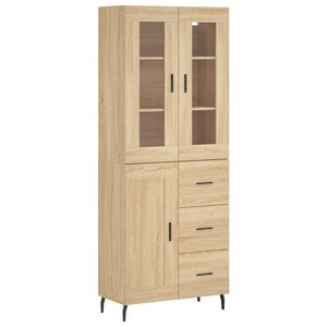 vidaXL Buffet haut Chêne sonoma 69 5x34x180 cm Bois d'ingénierie