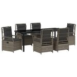 vidaXL Ensemble de salle à manger pour jardin 7 pc Gris polyrotin