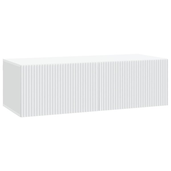 vidaXL Meuble TV mural Blanc 98 x 41 x 30 cm Bois d'ingénierie