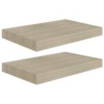 vidaXL Étagères murales flottantes 2 Pièces chêne 40x23x3 8 cm MDF