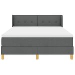vidaXL Lit à ressorts avec matelas gris foncé  140 x 190 cm  en tissu