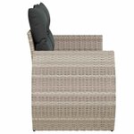 vidaXL Canapé de jardin 2 places et coussins gris clair résine tressée