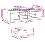 vidaXL Lit de jour avec tiroirs sans matelas gris béton 90x200 cm