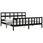 vidaXL Cadre de lit sans matelas noir 200x200 cm bois massif de pin