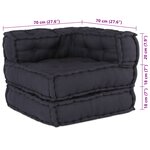 vidaXL Unité de canapé modulaire 2 Pièces Anthracite 140 x 70 x 56 cm