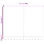 vidaXL Store rétractable manuel rayé rouge et blanc 350x250 cm