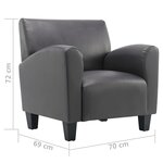 vidaXL Chaise gris similicuir
