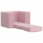 vidaXL Canapé-lit pour enfants Rose Peluche douce
