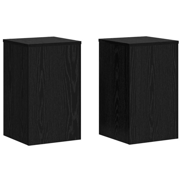 vidaXL Support de Plante 2 Pièces Chêne noir 30 x 30 x 50 cm