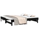 vidaXL Lit coulissant sans matelas noir 2x(90x190) cm