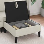 vidaXL Pouf avec Rangement Crème Velours