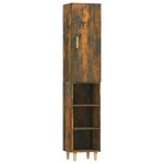 Vidaxl buffet haut chêne fumé 34 5x34x180 cm bois d'ingénierie