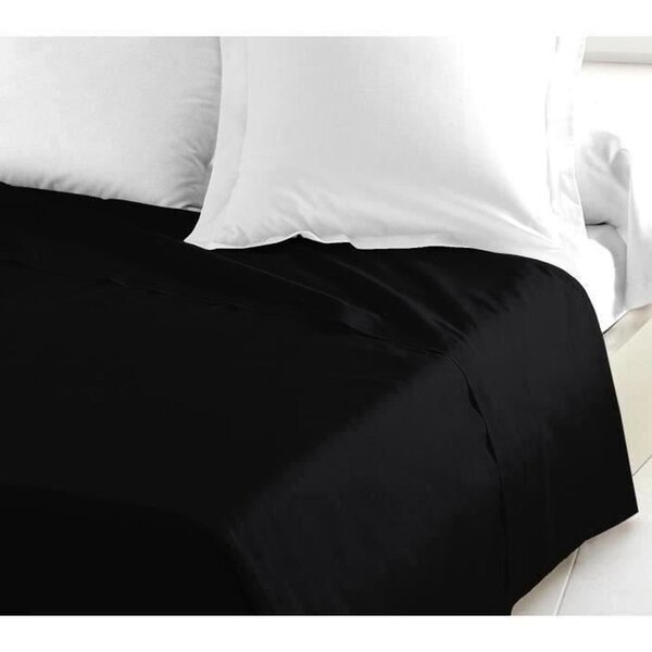 Drap Plat 100 coton 180 x 290 cm noir