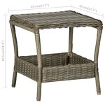 vidaXL Salon de jardin 2 Pièces avec coussins résine tressée marron