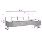 vidaXL Ensemble de canapé de jardin avec coussin 5 Pièces Noir Poly rotin