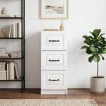 vidaXL Armoire à tiroirs Blanc brillant 33 x 34 5 x 87 cm