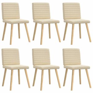 vidaXL Chaises à manger lot de 6 crème tissu