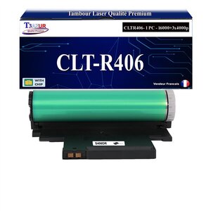 T3AZUR -Kit Tambour compatible avec Samsung CLT-R406 (SU403A) pour Samsung CLP360  CLP365  CLP365W  CLX3300  CLX3305  CLX3305FN  CLX3305FW  CLX3305W