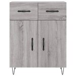 vidaXL Buffet haut Sonoma gris 69 5x34x180 cm Bois d'ingénierie