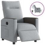 vidaXL Fauteuil inclinable électrique Gris clair Tissu