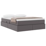 vidaXL Lit avec rangement et matelas avec matelas Gris 140 x 200 cm
