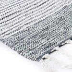 Tapis Terra - 160 x 230 cm - Bandes gris, argent et blanc bandes