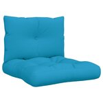 vidaXL Coussins de palette lot de 2 bleu tissu